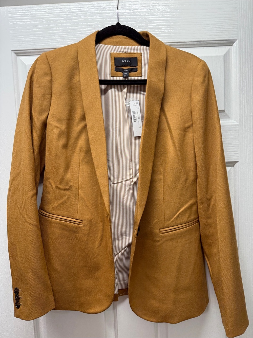 J. Crew Golden Mustard Open-Front Blazer
